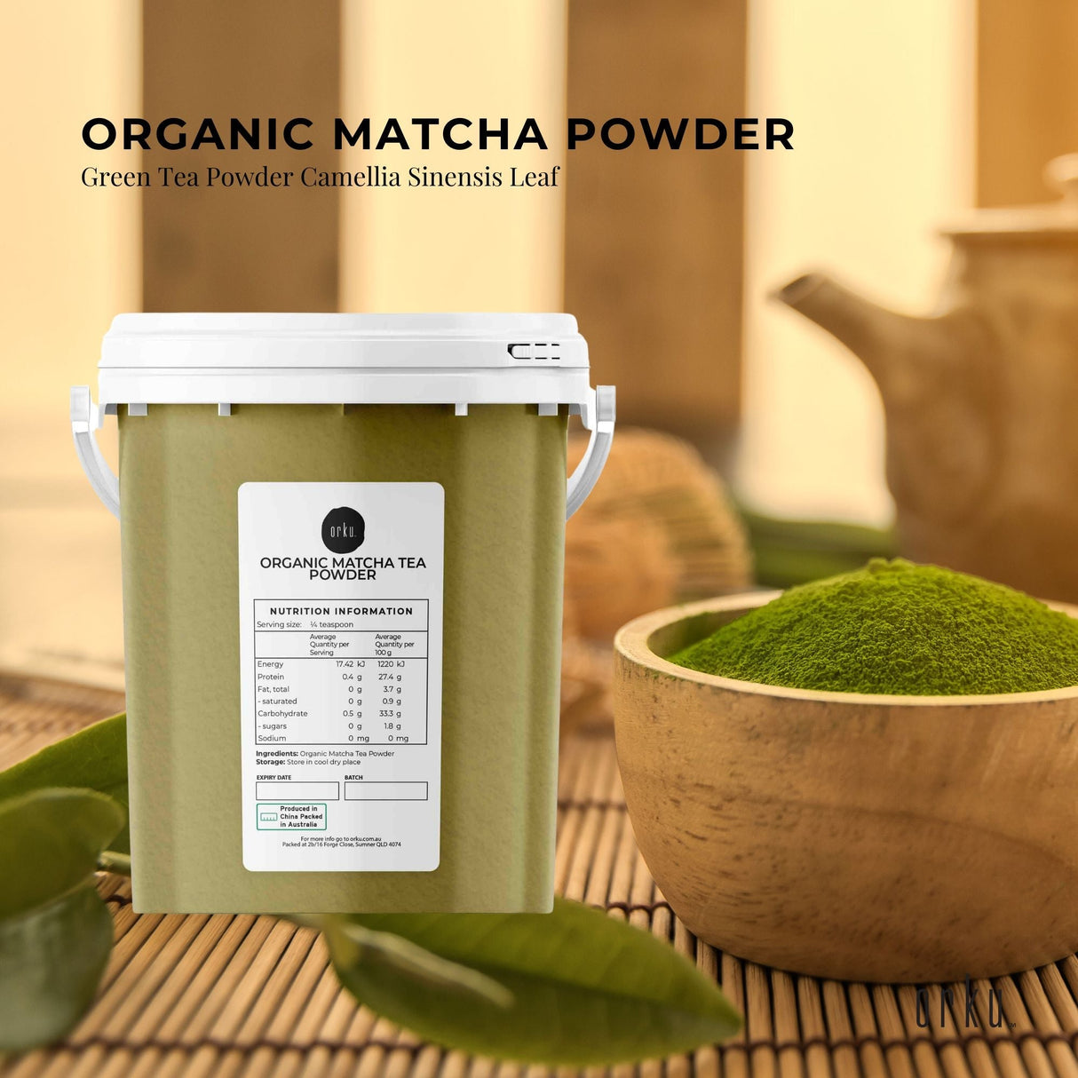 Organic 600g Matcha Green Tea Powder - Camellia Sinensis Superfood Tub