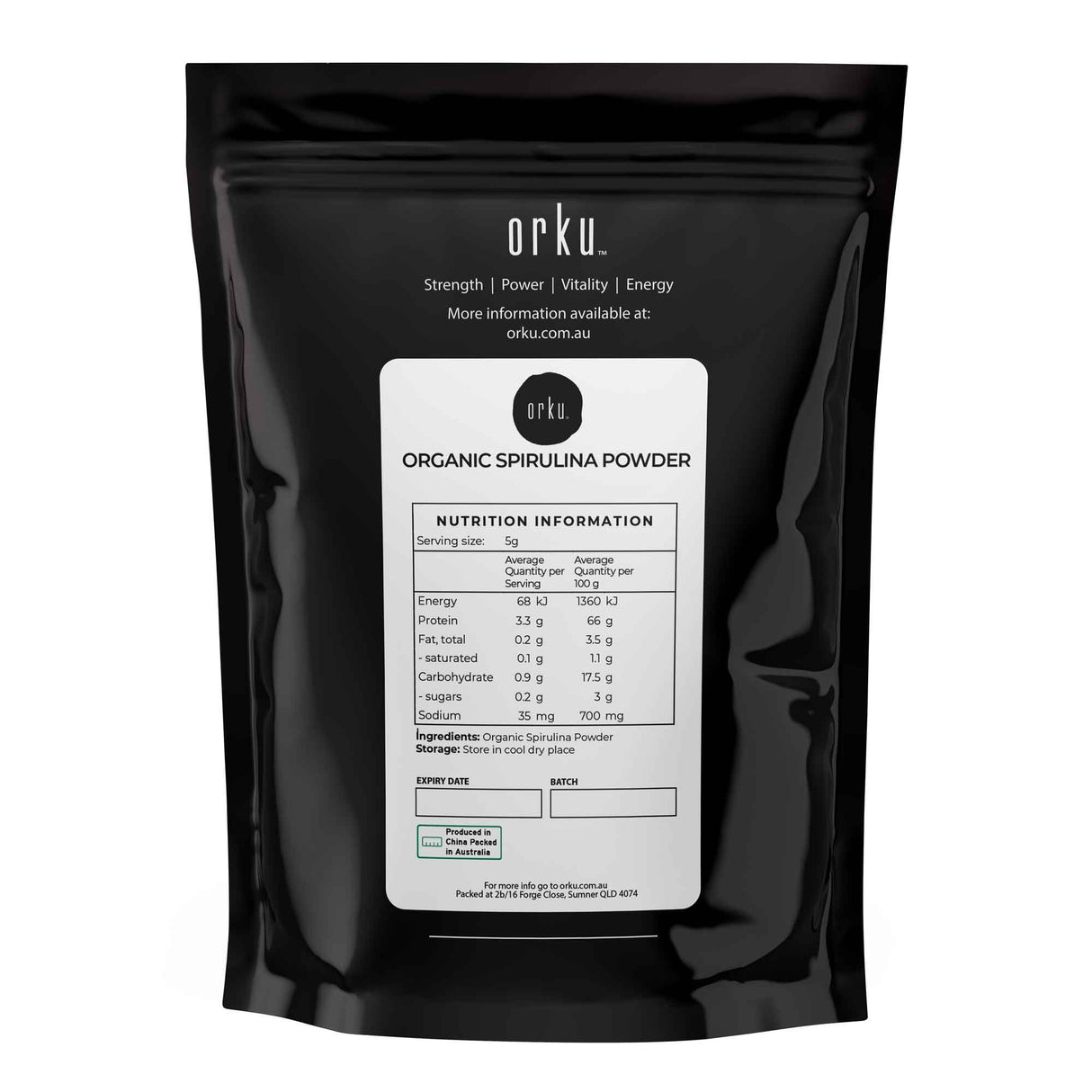 Organic Spirulina Powder - 50g Superfood Supplement from Arthrospira Platensis Algae