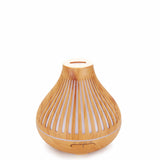 Remote-Controlled Ultrasonic Essential Oil Diffuser with 500ml Capacity - Elegant Wood Grain Design