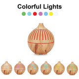 Wooden Grain 180ml Essential Oil Ultrasonic Diffuser with LED Light and Humidifier Function