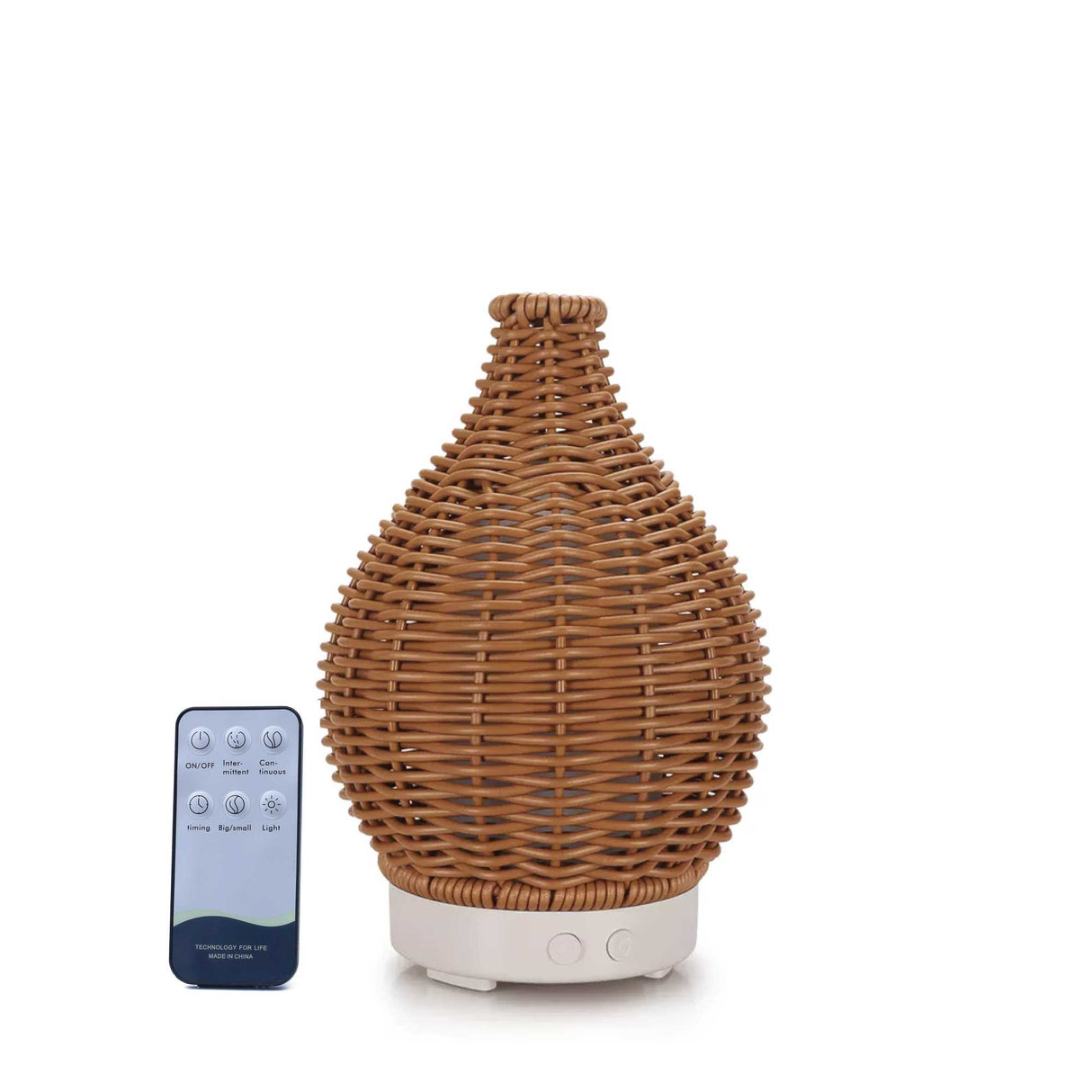 Rattan Woven 100ml Essential Oil Diffuser with Remote Control and LED Night Light