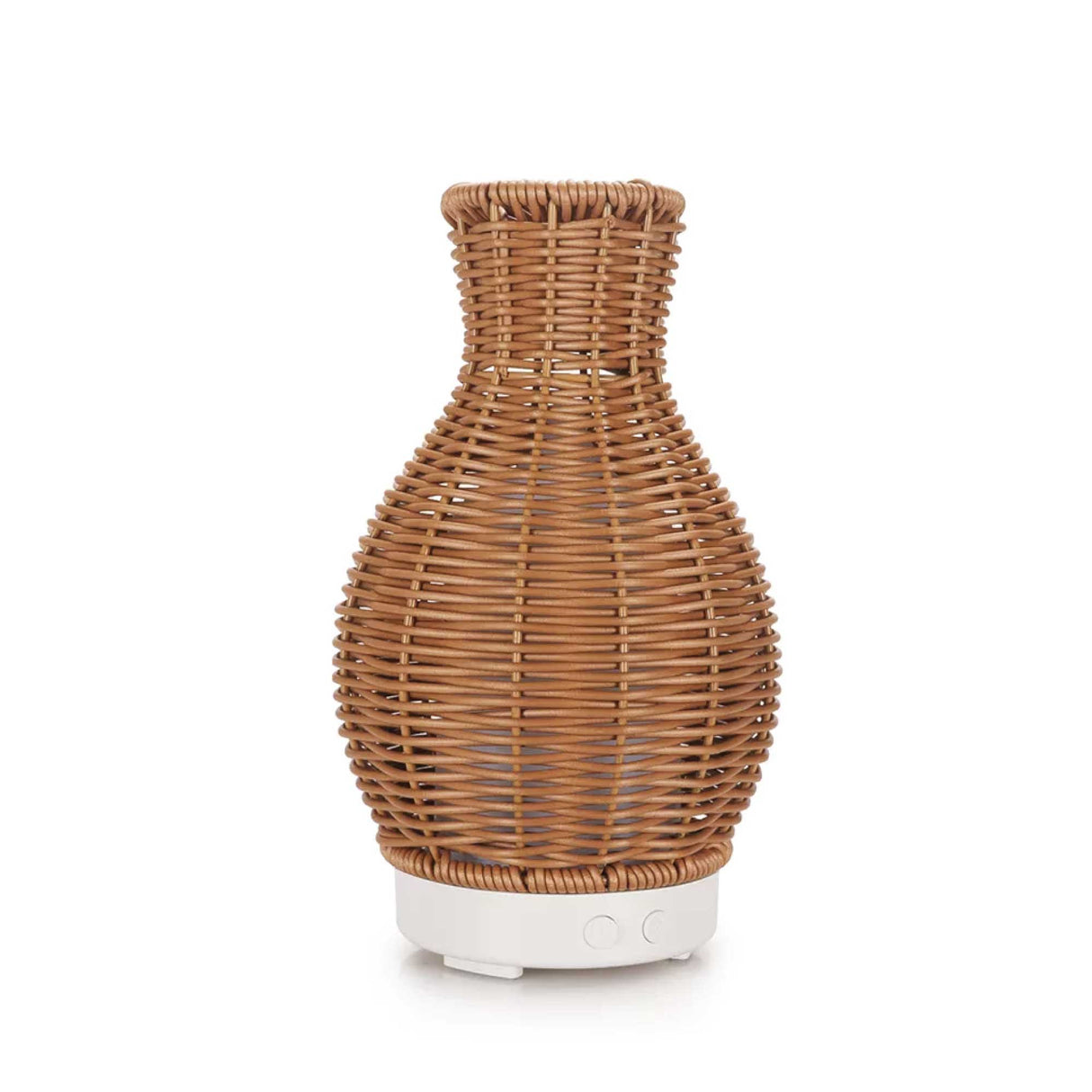 Remote-Controlled Rattan Aroma Diffuser - 100ml Ultrasonic Humidifier with LED Mood Lighting