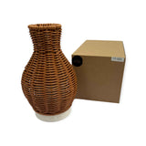 Remote-Controlled Rattan Aroma Diffuser - 100ml Ultrasonic Humidifier with LED Mood Lighting