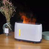 Remote-Controlled Ultrasonic Essential Oil Diffuser - 240ml White Flame Humidifier