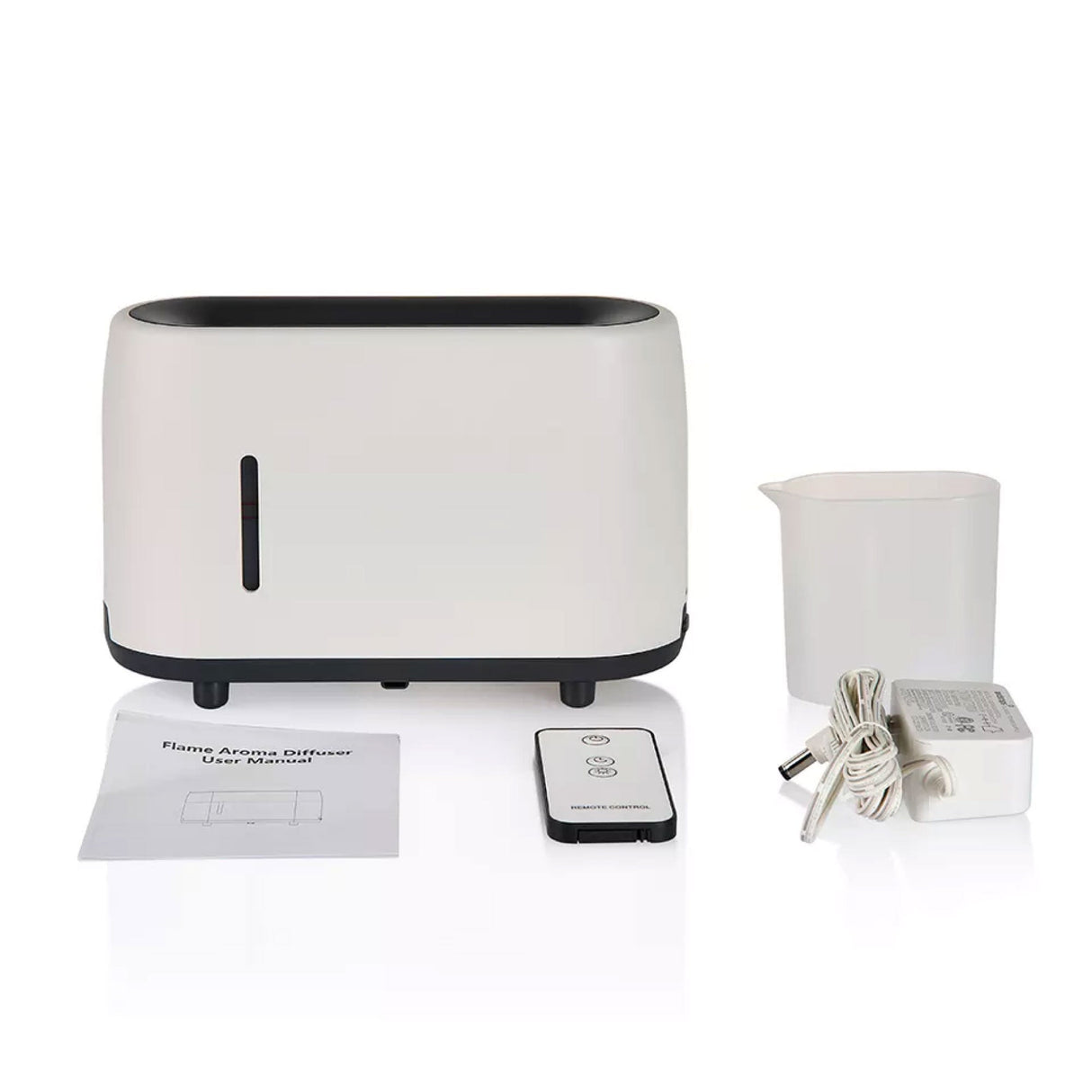 Remote-Controlled Ultrasonic Essential Oil Diffuser - 240ml White Flame Humidifier