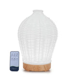 Remote-Controlled Rattan Design Essential Oil Diffuser - 100ml Ultrasonic Humidifier with LED Night Light