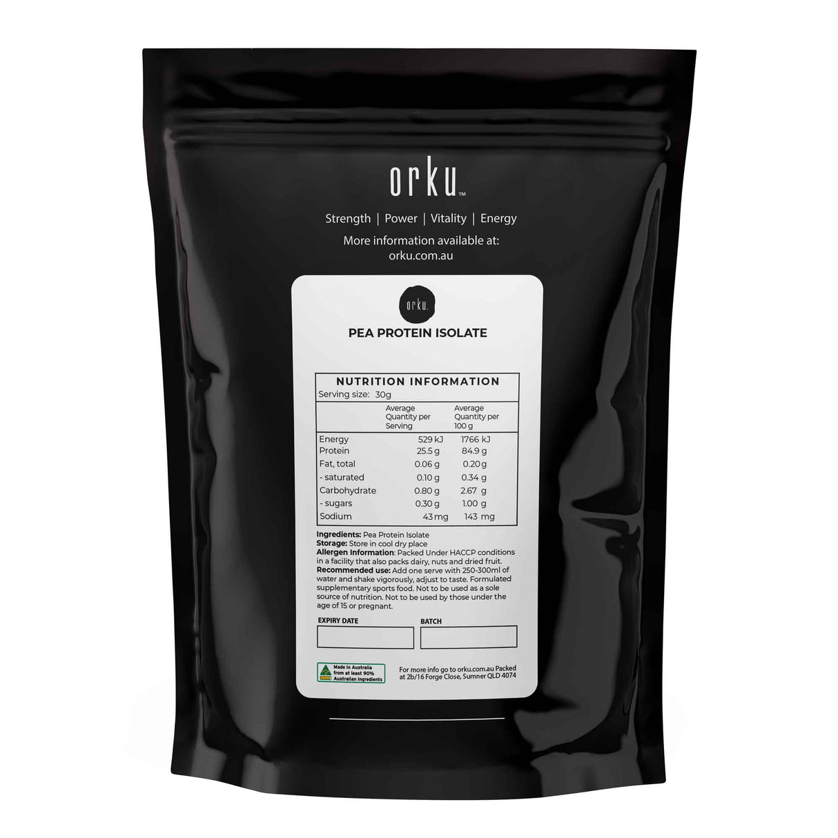 400g Pea Protein Isolate Powder - Plant Based Vegan Vegetarian Shake Supplement