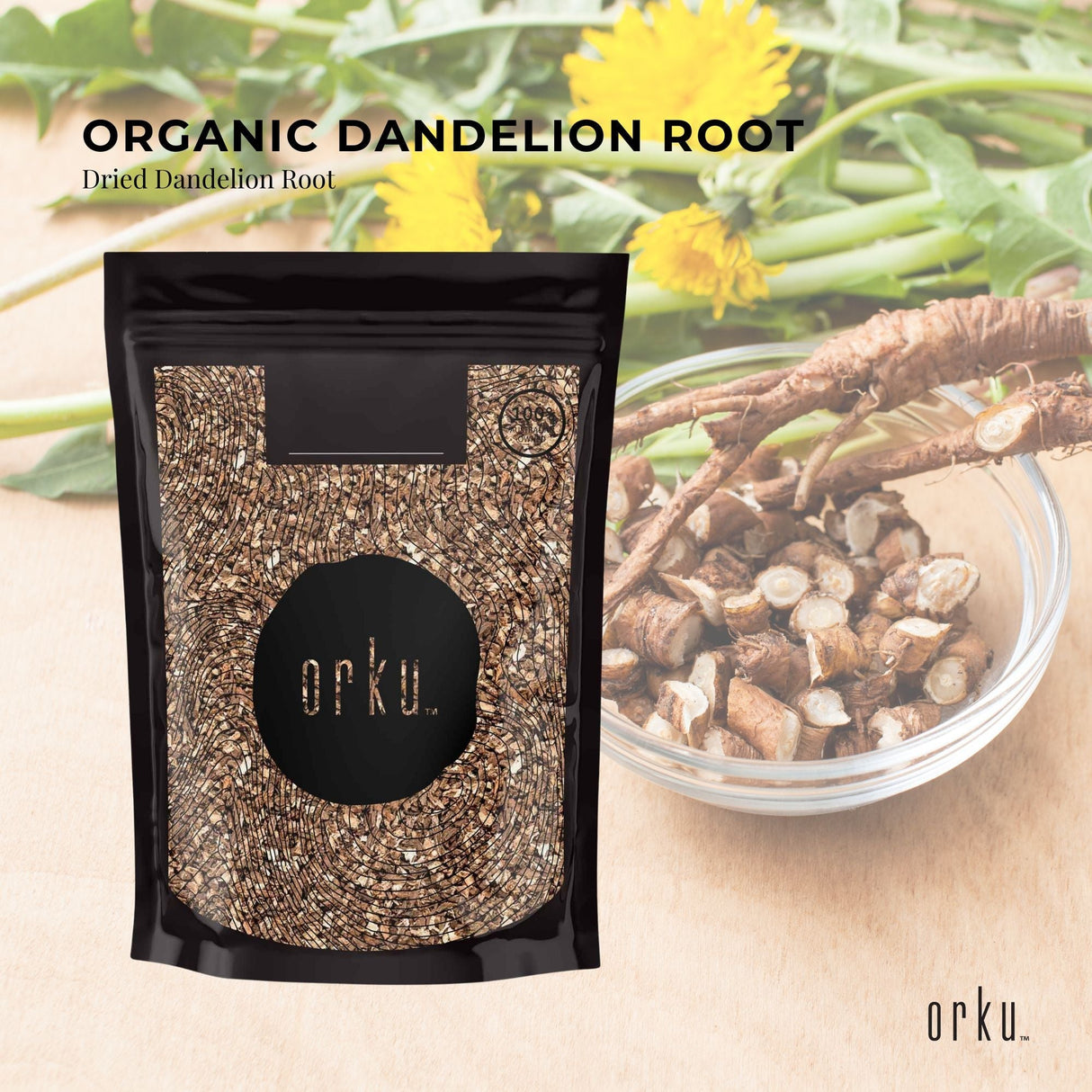 400g Organic Dandelion Root - Dried Raw Herbal Tea Supplement