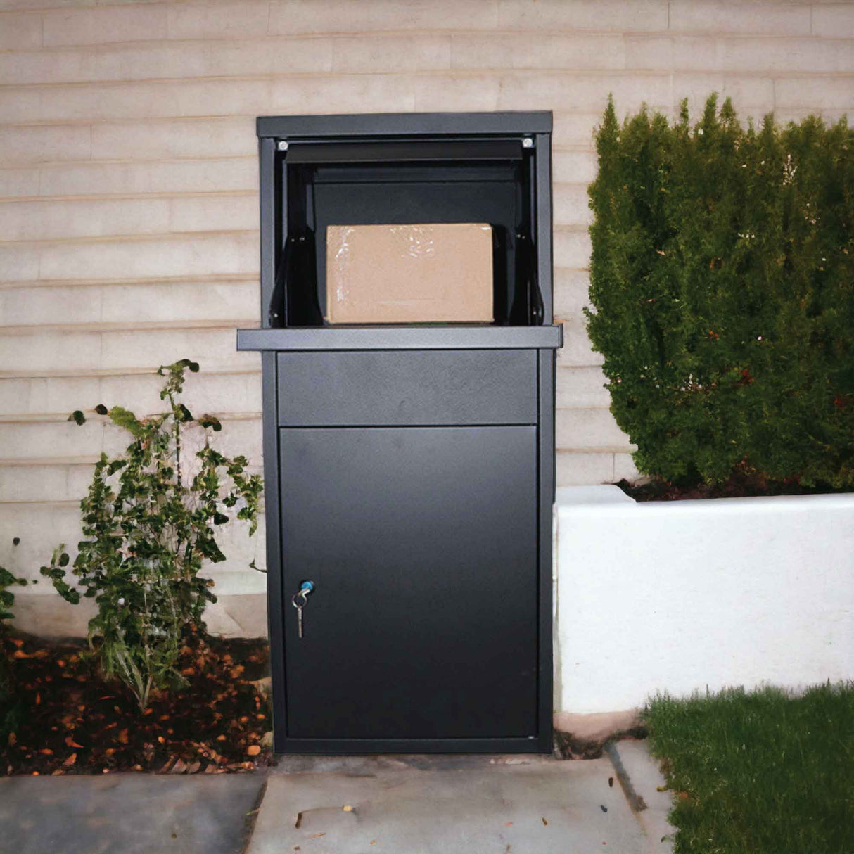 Secure Home Parcel Delivery Box - Lockable Package Mail Locker 41.5x38.5x102.5cm