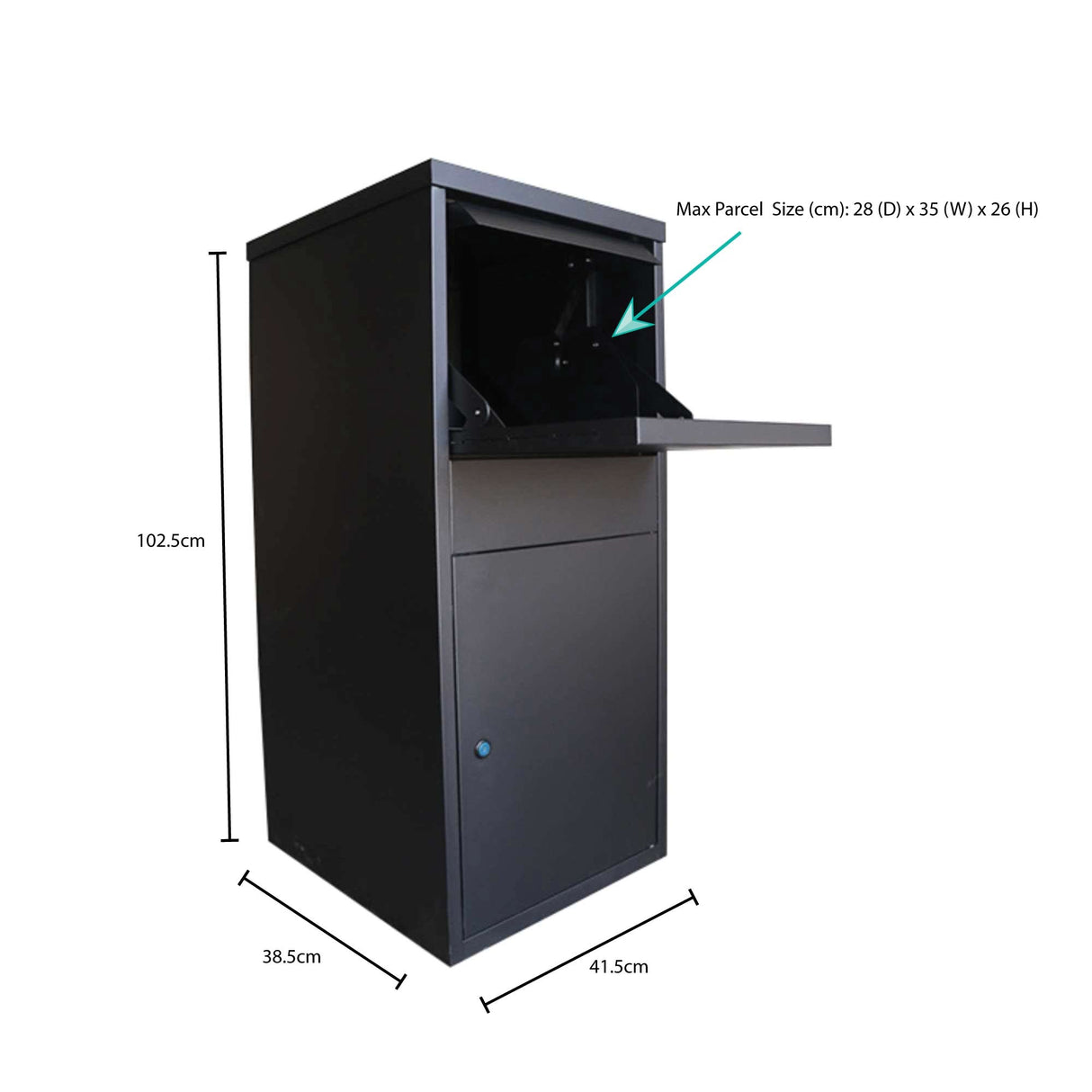 Secure Home Parcel Delivery Box - Lockable Package Mail Locker 41.5x38.5x102.5cm