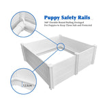 Dog Whelping Box 0.95m x 0.95m x 0.48m - Puppy Birthing PVC Pen - Top-Down View