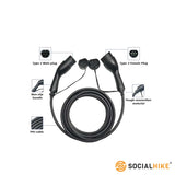 3.6kW Type 2 to Type 2 EV Charging Cable - 16A/20A Single Phase for Electric Vehicles