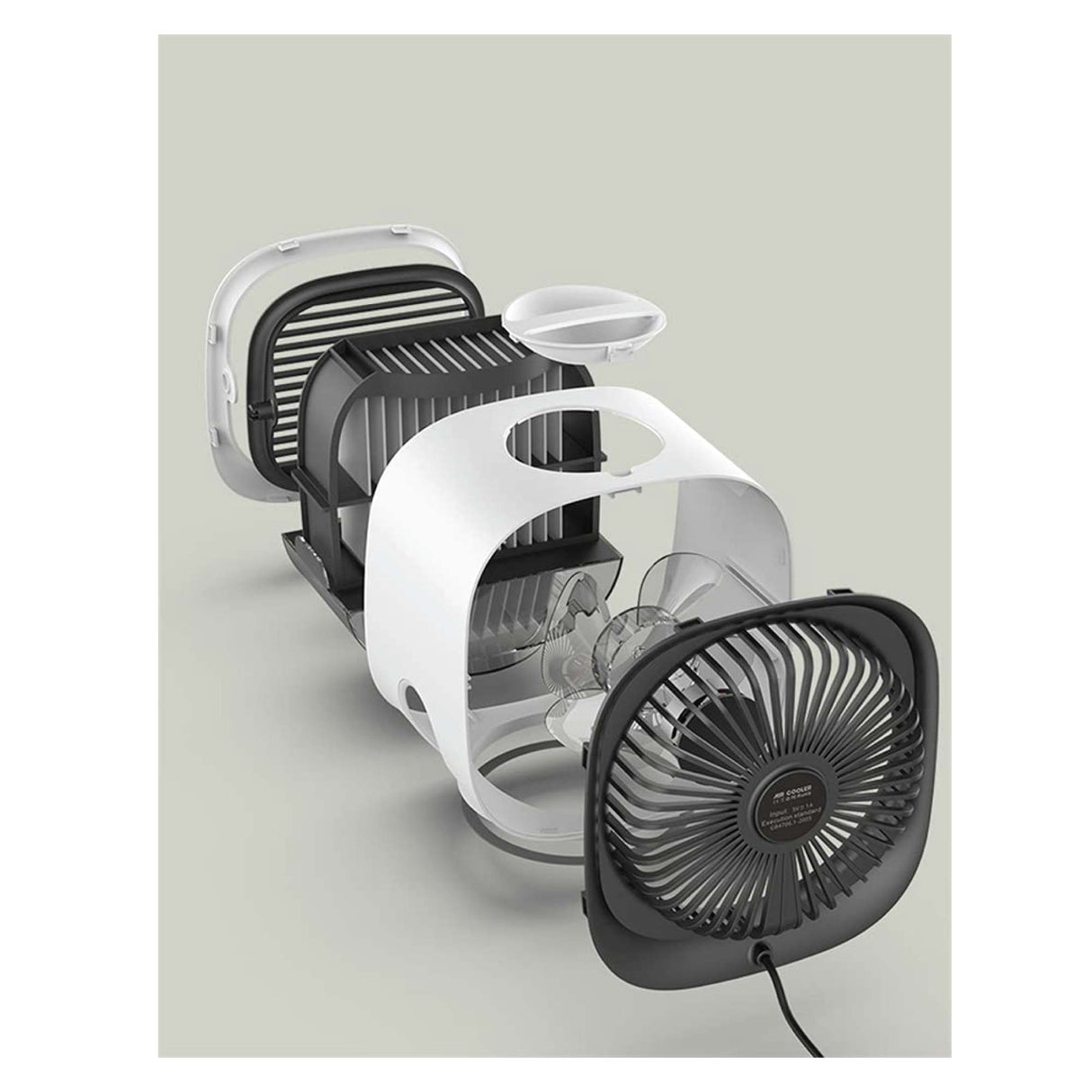 Portable USB Air Cooler & Purifier - Compact Desktop Fan with Water Filter