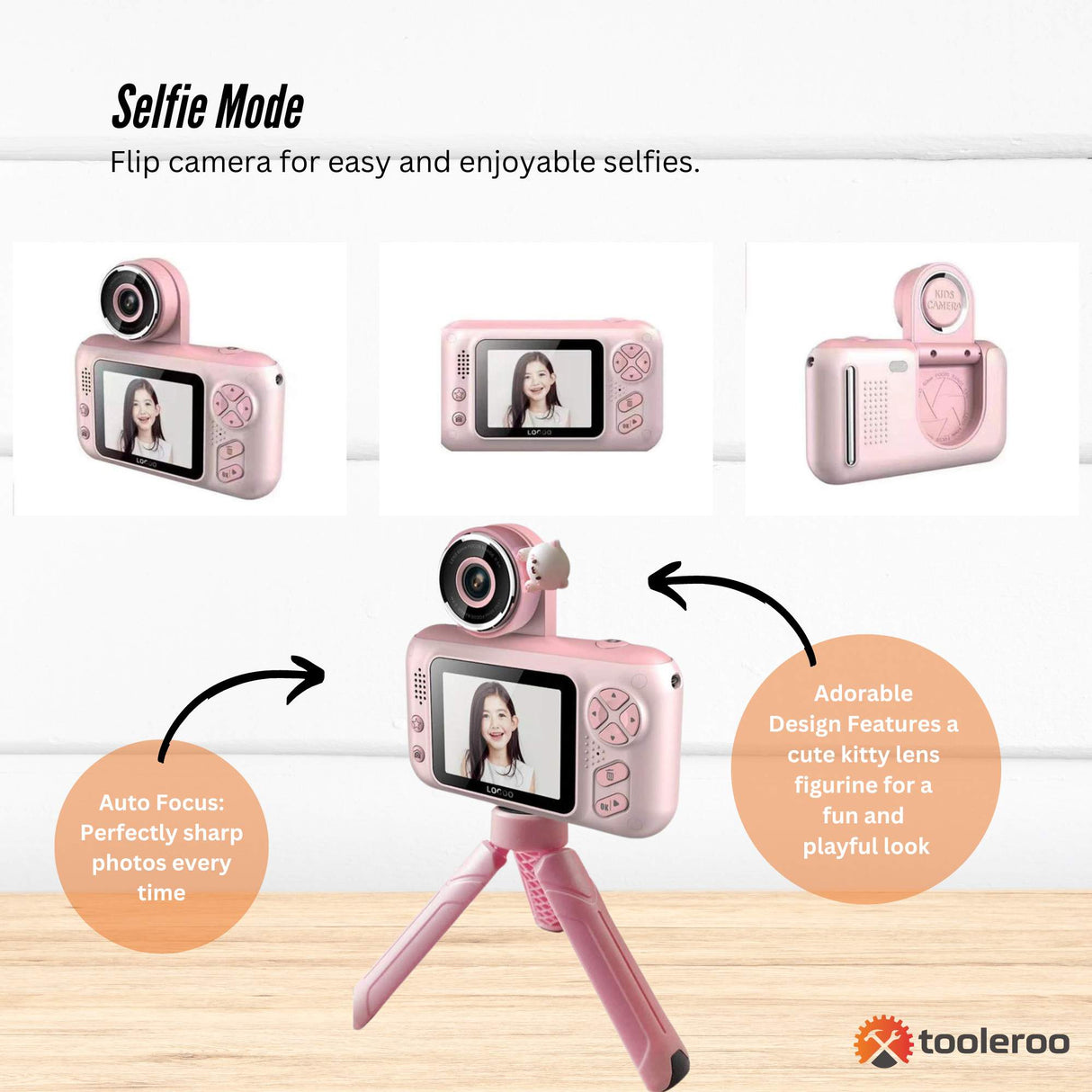 Adorable Pink Kids HD Digital Camera - Creative Selfie & Video Maker with 2.4 Inch Screen