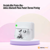 Compact Inkless Bluetooth Thermal Pocket Printer - Mini White Printer for On-the-Go Printing - Front View