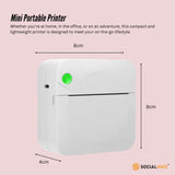 Compact Inkless Bluetooth Thermal Pocket Printer - Mini White Printer for On-the-Go Printing - Rear View