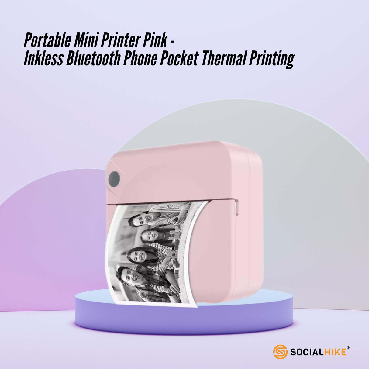 Compact Pink Thermal Mini Printer - Inkless Bluetooth Pocket Device for On-the-Go Printing