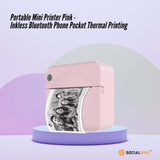 Compact Pink Thermal Mini Printer - Inkless Bluetooth Pocket Device for On-the-Go Printing - Front View