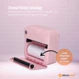 Compact Pink Thermal Mini Printer - Inkless Bluetooth Pocket Device for On-the-Go Printing - Top-Down View