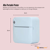 Compact Inkless Bluetooth Mini Printer - Thermal Pocket Printer in Blue - Side View