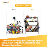 Sports Equipment Organizer Cart on Wheels - Multi-Functional Garage Trolley