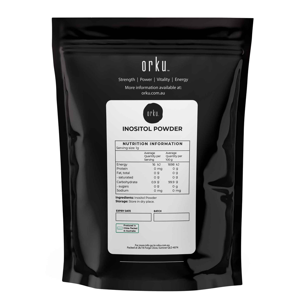 Orku 10kg Premium Myo Inositol Powder - Pharmaceutical-Grade Pure Unflavoured Supplement