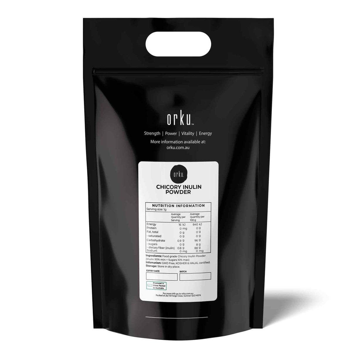 Orku 10Kg Pure Chicory Root Inulin Powder - Natural Unflavoured Prebiotic Fiber Supplement