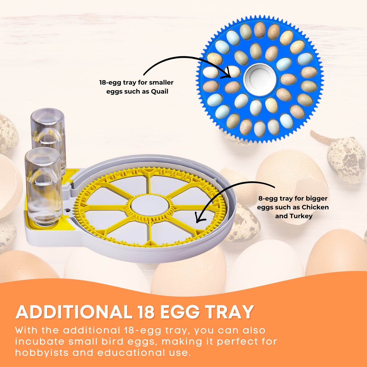 Automatic 8 / 18 Egg Incubator - Electrical Turning Chicken Quail Duck Hatching