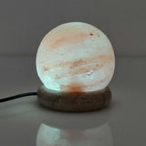 USB Colour Changing Salt Himalayan Lamp - Ball Sphere Shape Pink Rock LED Light