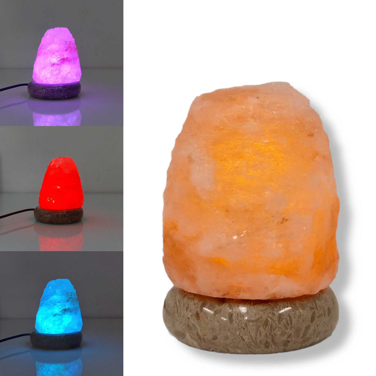 USB Colour Changing Salt Himalayan Lamp - Natural Shape Pink Rock LED Light