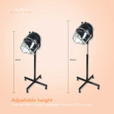 Adjustable Height Professional Free Standing Hooded Hair Dryer with Rolling Wheels