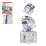 Illuminated Silver Christmas Gift Box Stack Display - 83cm Tall