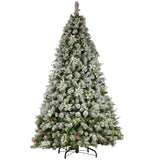 Swishmas Snowy Crown Pine 2.7m Multicolour Pre-Lit Christmas Tree with 2429 Tips