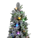 Swishmas Snowy Crown Pine Potted Christmas Tree 1.2m Multicolour Pre-Lit with Snowball Lights