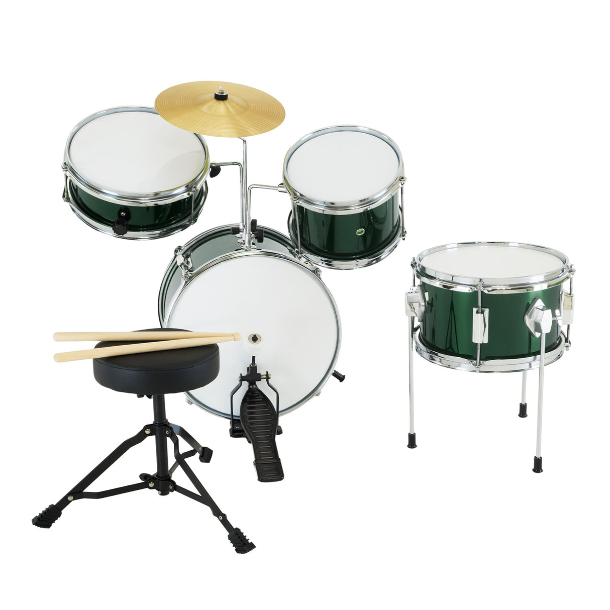 Karrera Kids 4-Piece Drum Set - Vibrant Green