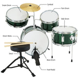 Karrera Kids 4-Piece Drum Set - Vibrant Green