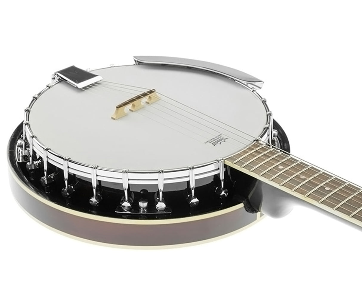 6-String High-Gloss Resonator Banjo - Brown