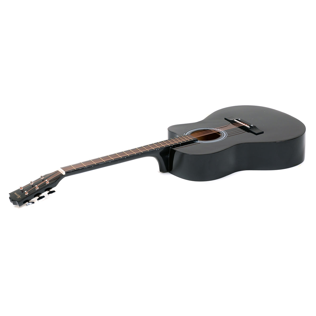 Karrera 40-Inch Black Acoustic Guitar with Cutaway Design