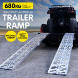 Heavy-Duty Aluminium Folding Loading Ramps for ATV & Motorbike - 2 Pack - Front View