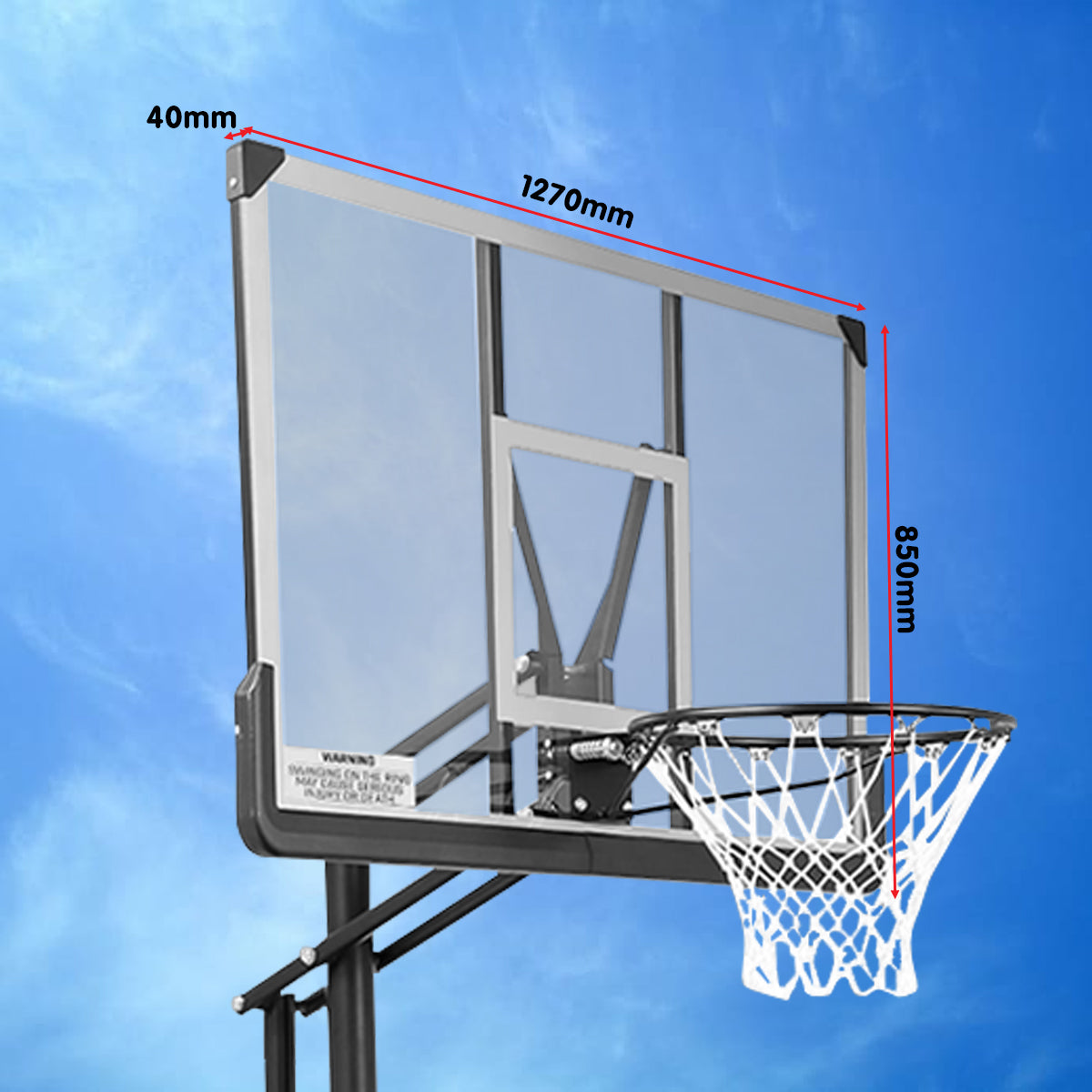 Kahuna Height-Adjustable Basketball Portable Hoop for Kids and Adults