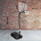 Kahuna Height-Adjustable Basketball Portable Hoop for Kids and Adults - Rear View