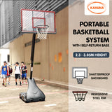 Kahuna Portable Basketball Ring Stand w/ Adjustable Height Ball Holder - Top-Down View