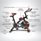 Powertrain Home Gym Flywheel Exercise Spin Bike - Black - Side View