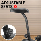 Powertrain Air Resistance Fan Exercise Bike for Cardio - Red - Side View