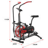 Powertrain Air Resistance Fan Exercise Bike for Cardio - Red - Extra Image