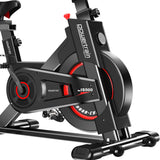 Powertrain IS-500 Heavy-Duty Exercise Spin Bike Electroplated - Black - Close-Up Angle