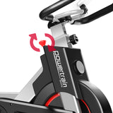 Powertrain IS-500 Heavy-Duty Exercise Spin Bike Electroplated - Silver - Low Angle