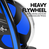 Powertrain Home Gym Flywheel Exercise Spin Bike - Blue - Close-Up Angle