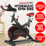 Powertrain RX-200 Exercise Spin Bike Cardio Cycling - Red - 45-Degree Angle