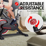 Powertrain RX-200 Exercise Spin Bike Cardio Cycling - Red - Close-Up Angle